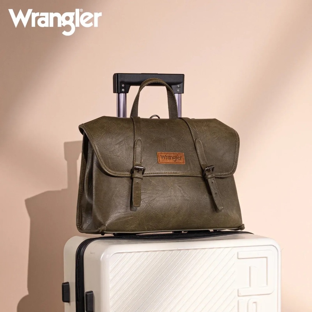 Wrangler Top Handle Carry Satchel/Laptop Bag/Backpack/Crossbody Green - Picture 1 of 5